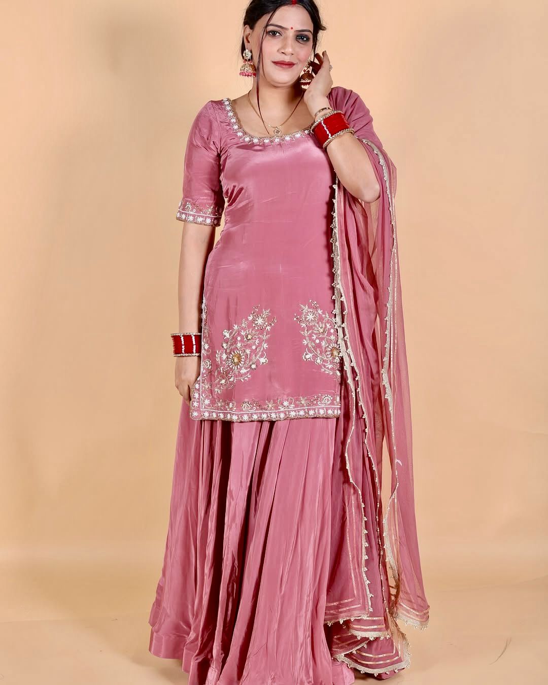 ✨ Designer Embroidered Sequence Work Sharara Set