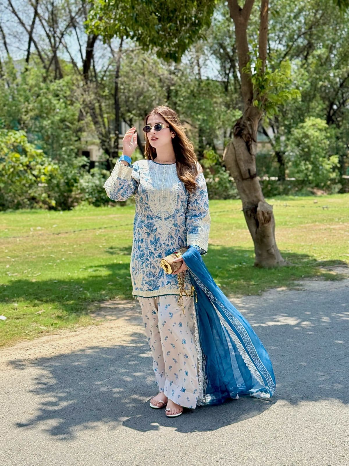 👗 Designer Printed Crepe Farshi Palazzo Set