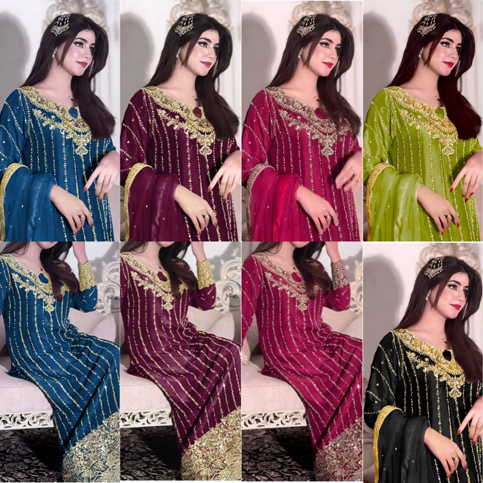 🧚♀️ Premium Designer Chinon Silk Set