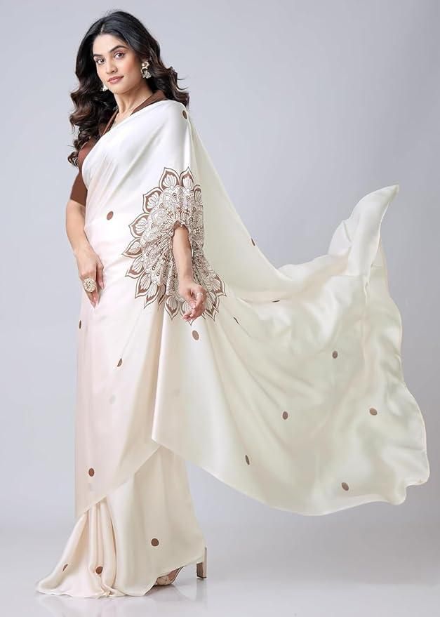 ✨ Satin Silk Printed Kaftan Saree ✨