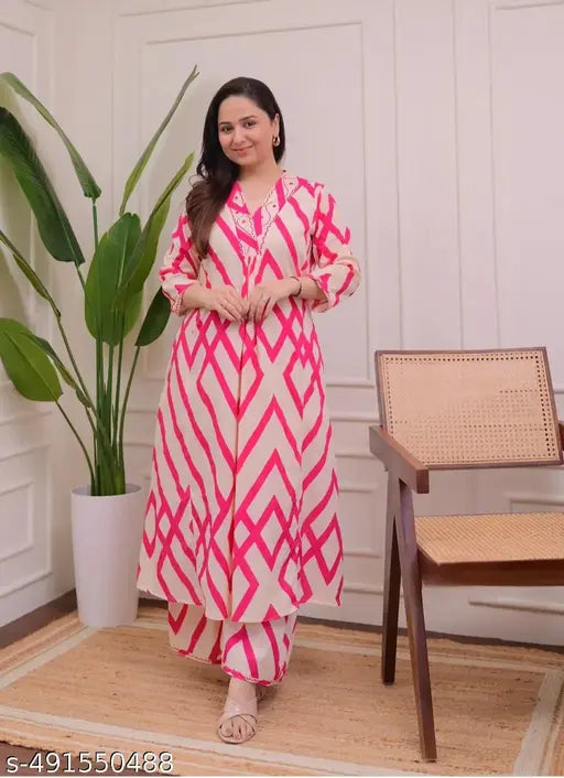👗 Women’s Printed Comfort Kurta Palazzo Set – Style That Feels Like Home!