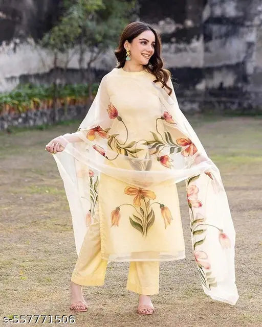 🌿 Elegance – Viscose Silk Kurta Set with Dupatta