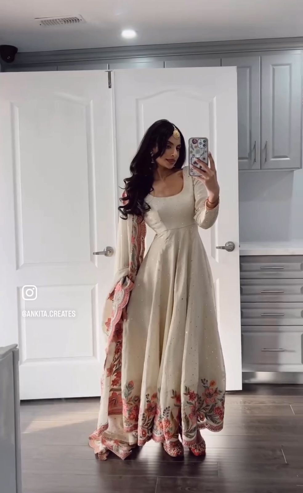 💃 Heavy Pure Chinon Silk Gown, Pant & Dupatta Set 💃
