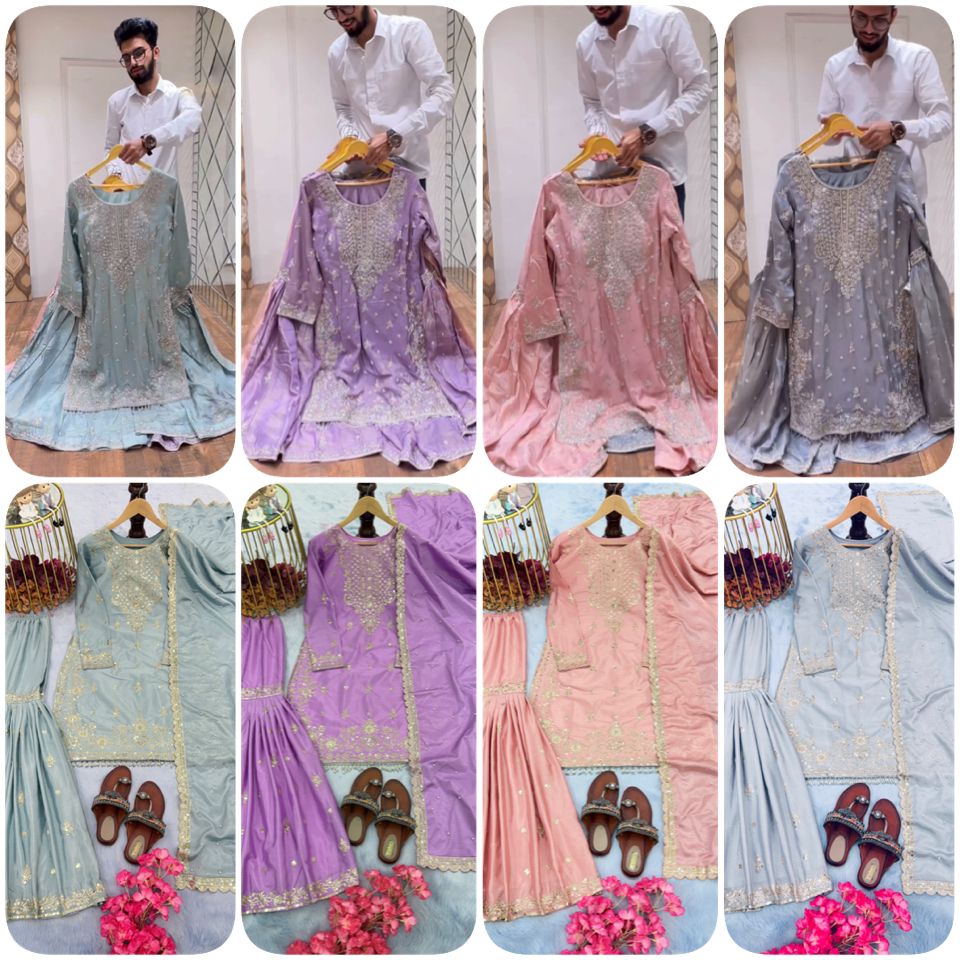 🌟 Premium Designer Readymade Top, Plazzo & Dupatta Set 🌟