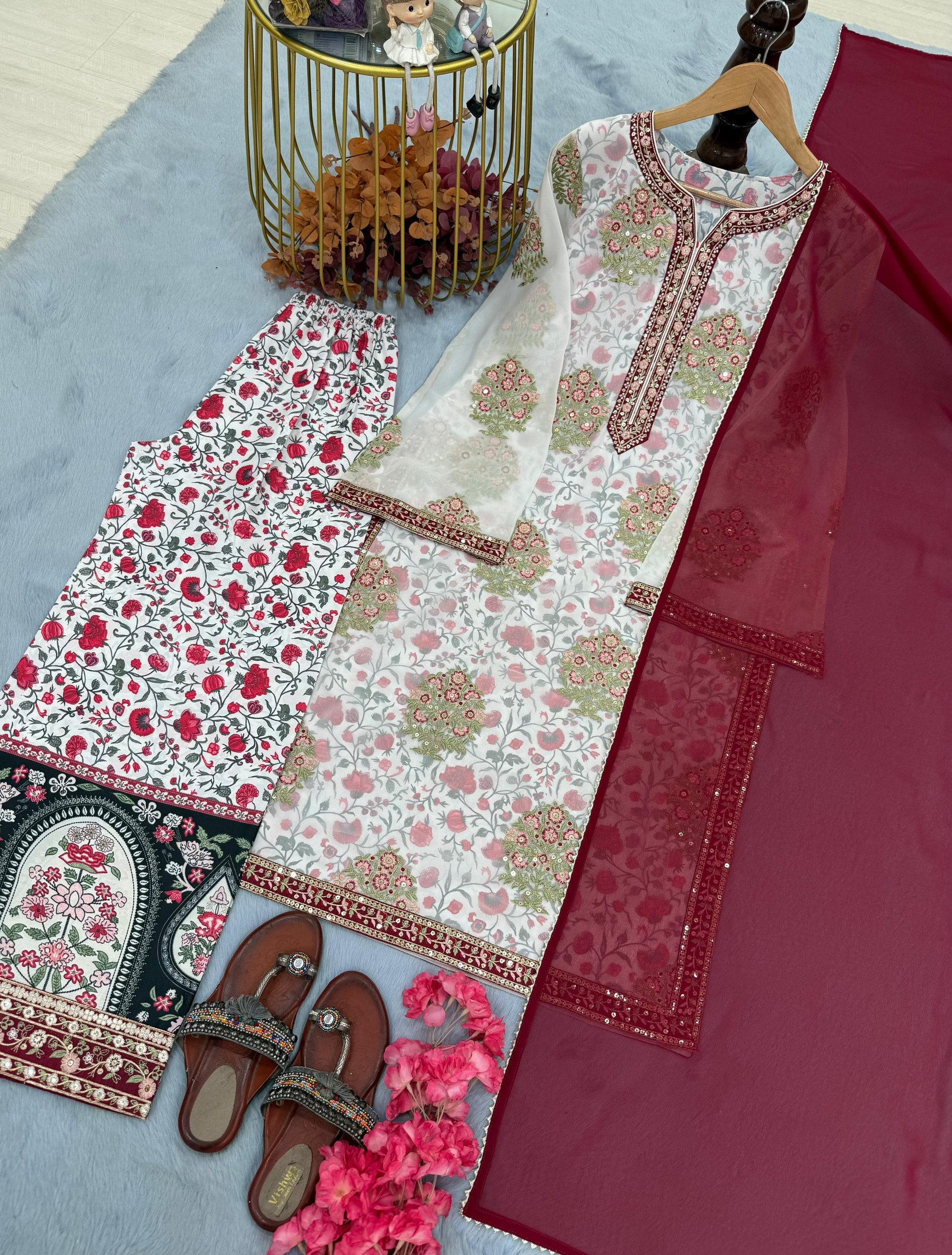 👑 Premium Designer Set (Top + Plazzo + Dupatta) 👑