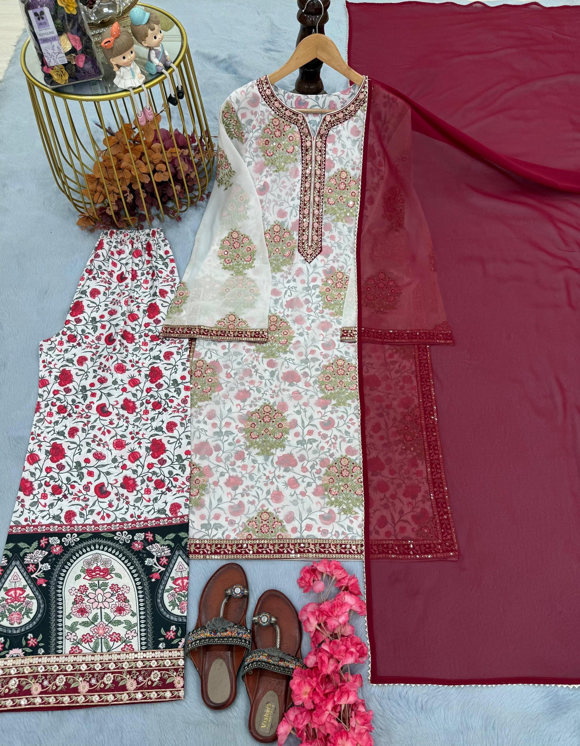 👑 Premium Designer Set (Top + Plazzo + Dupatta) 👑