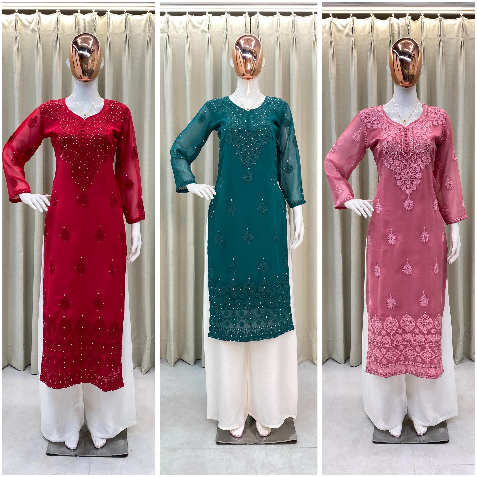 🌸 Trending Summer Designer Kurta with Embroidered Work & Plazo 🌸