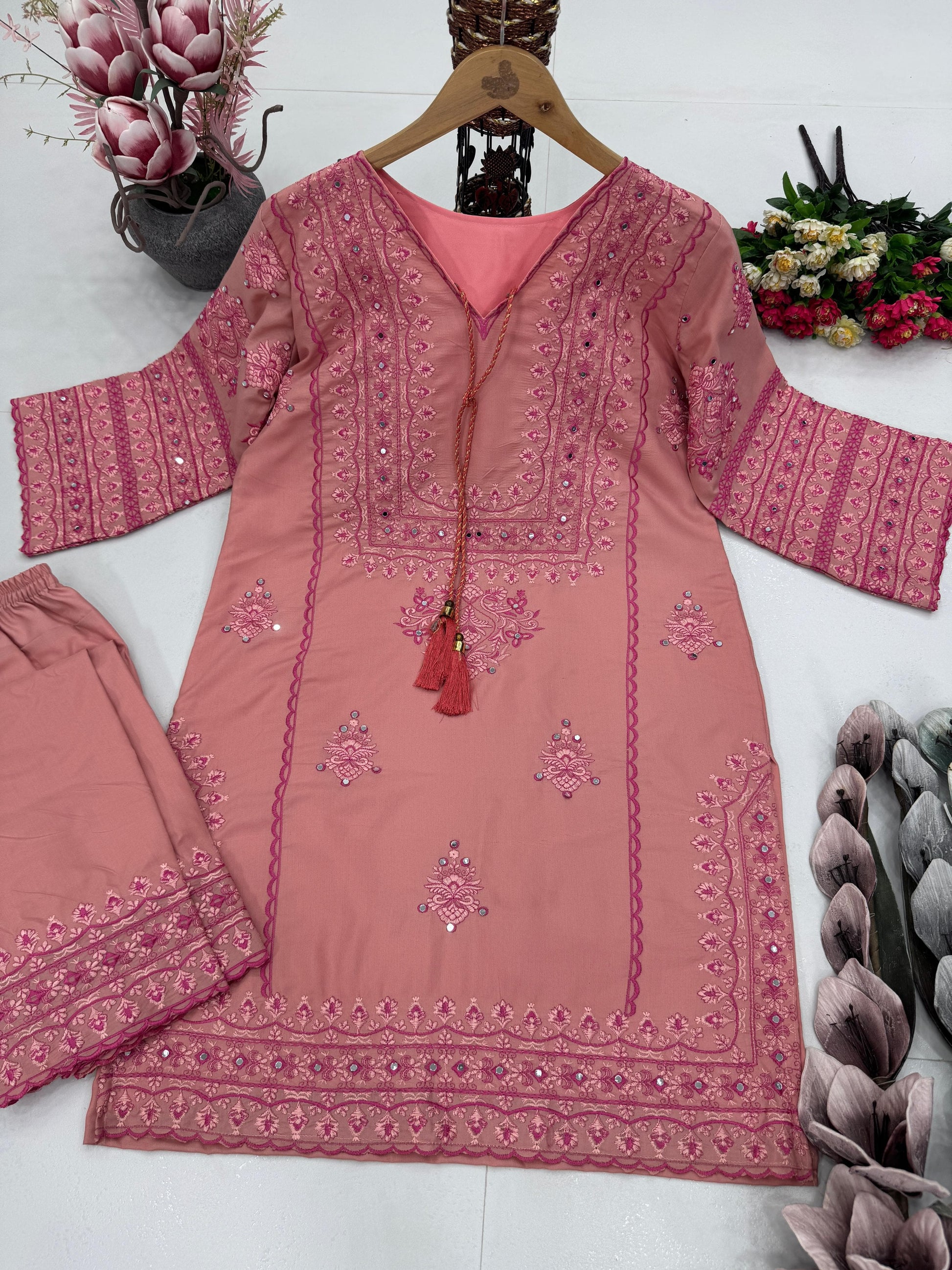 💖 New Designer Heavy Cotton Salwar Suit with Real Mirror Work 💖