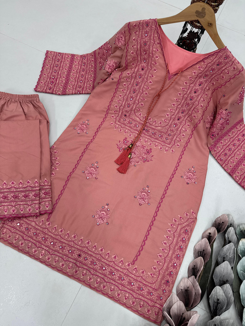 💖 New Designer Heavy Cotton Salwar Suit with Real Mirror Work 💖