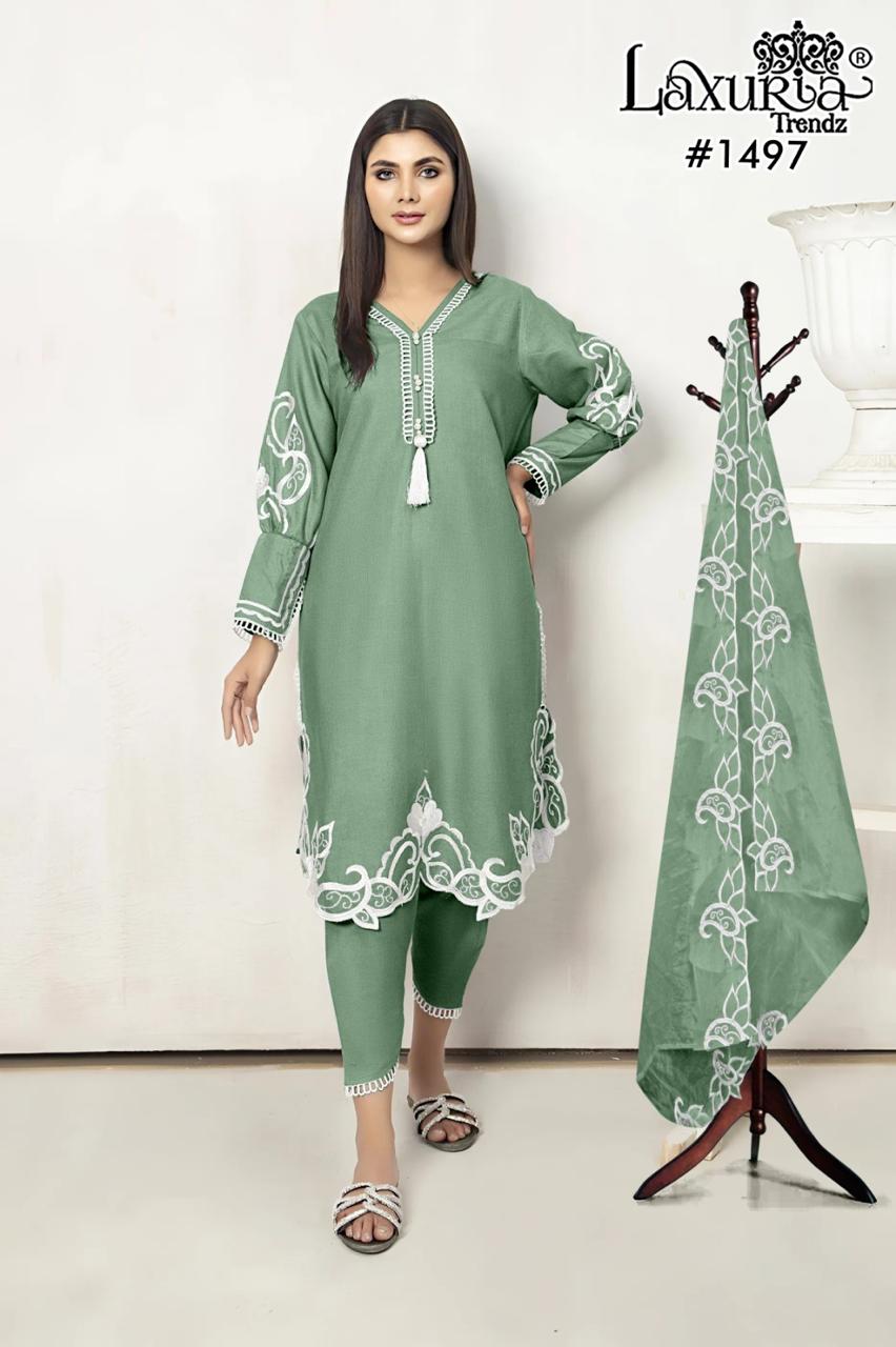 ✨ Premium Zam Satin Designer Tunic Set with Embroidered ✨