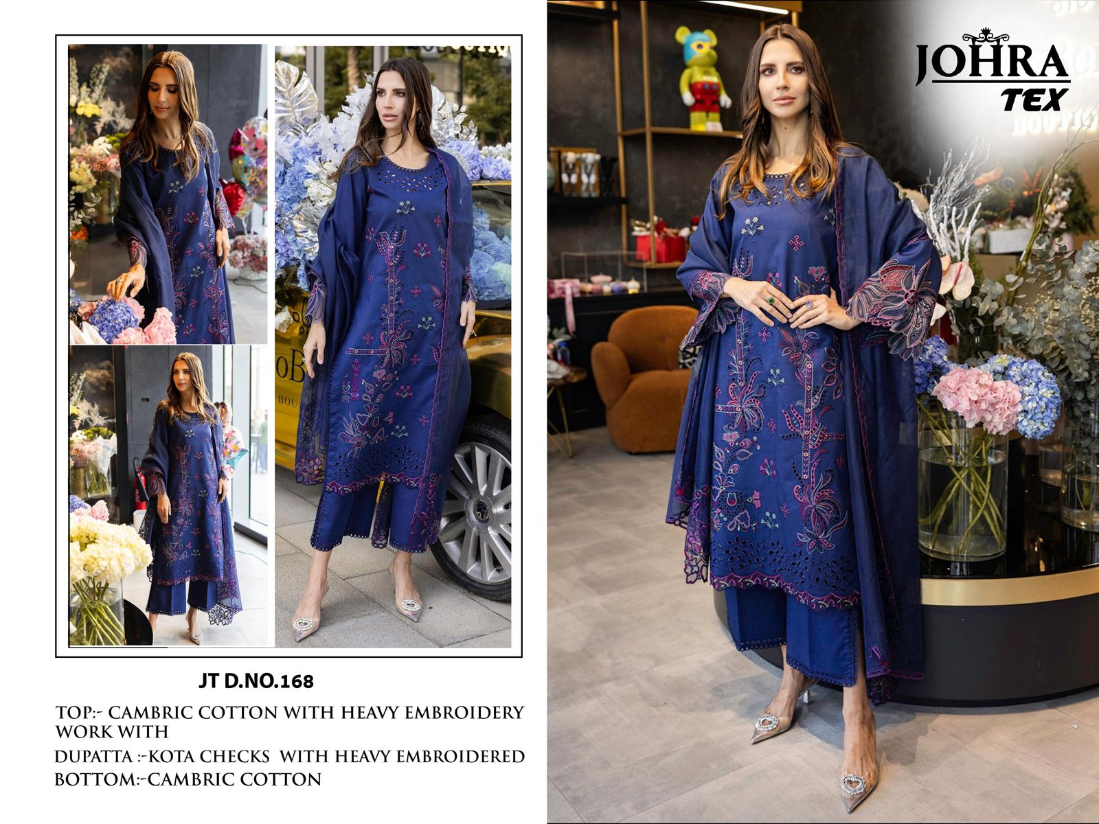 🌟 Timeless Charm in Cambric Cotton & Embroidered Kota Dupatta ✨