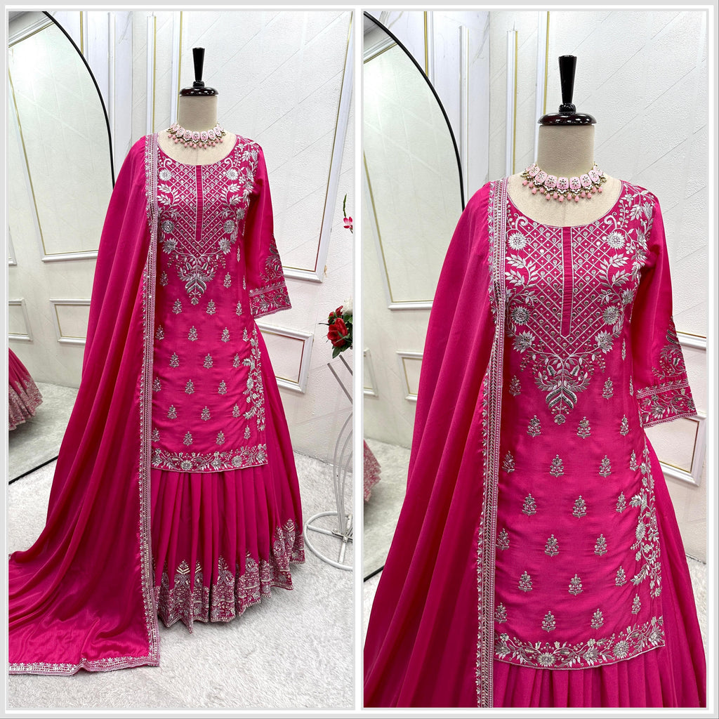 💃 Designer Pure Chinon Silk Lehenga Set 👑
