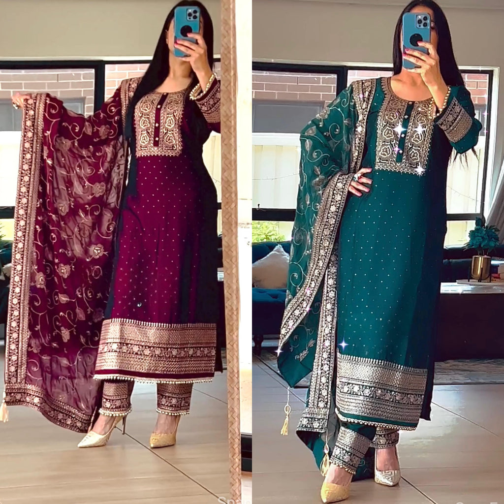 💎 Designer Long Pakistani Style Suit 💎