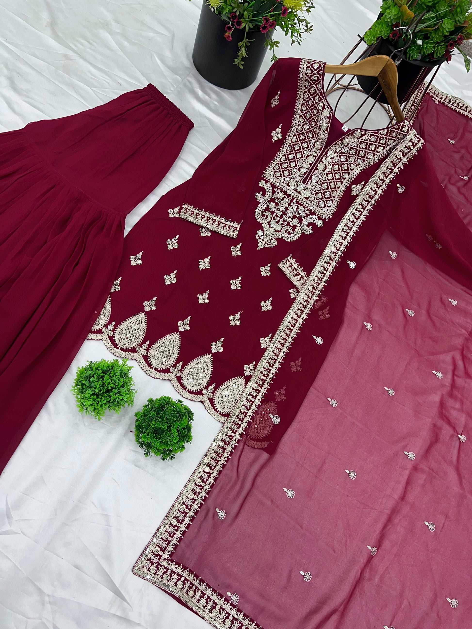 ✨ Designer Party Wear Sharara Set