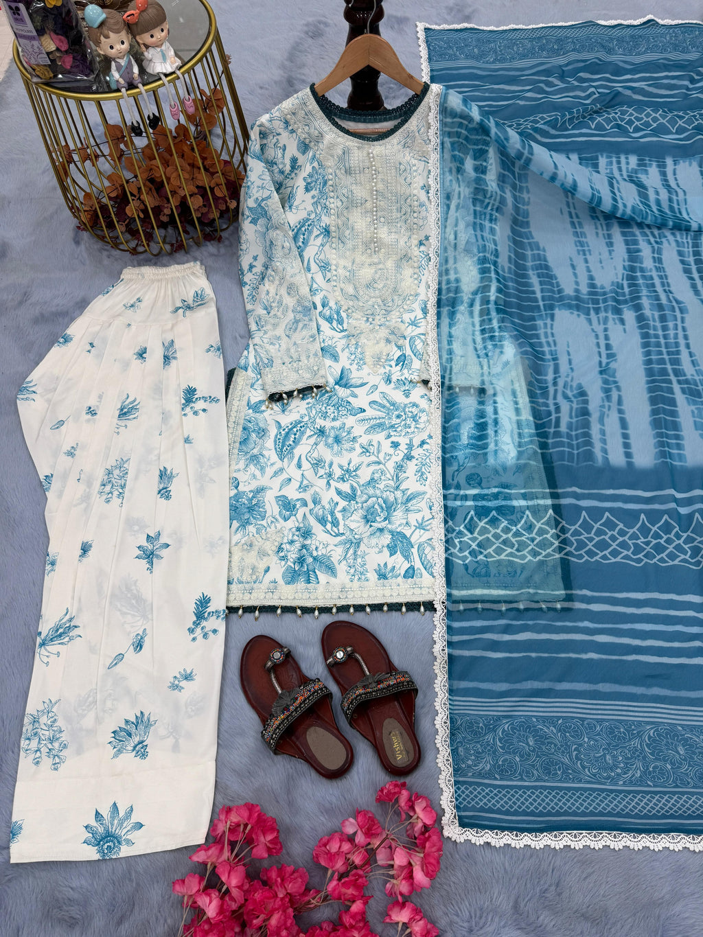 👗 Designer Printed Crepe Farshi Palazzo Set