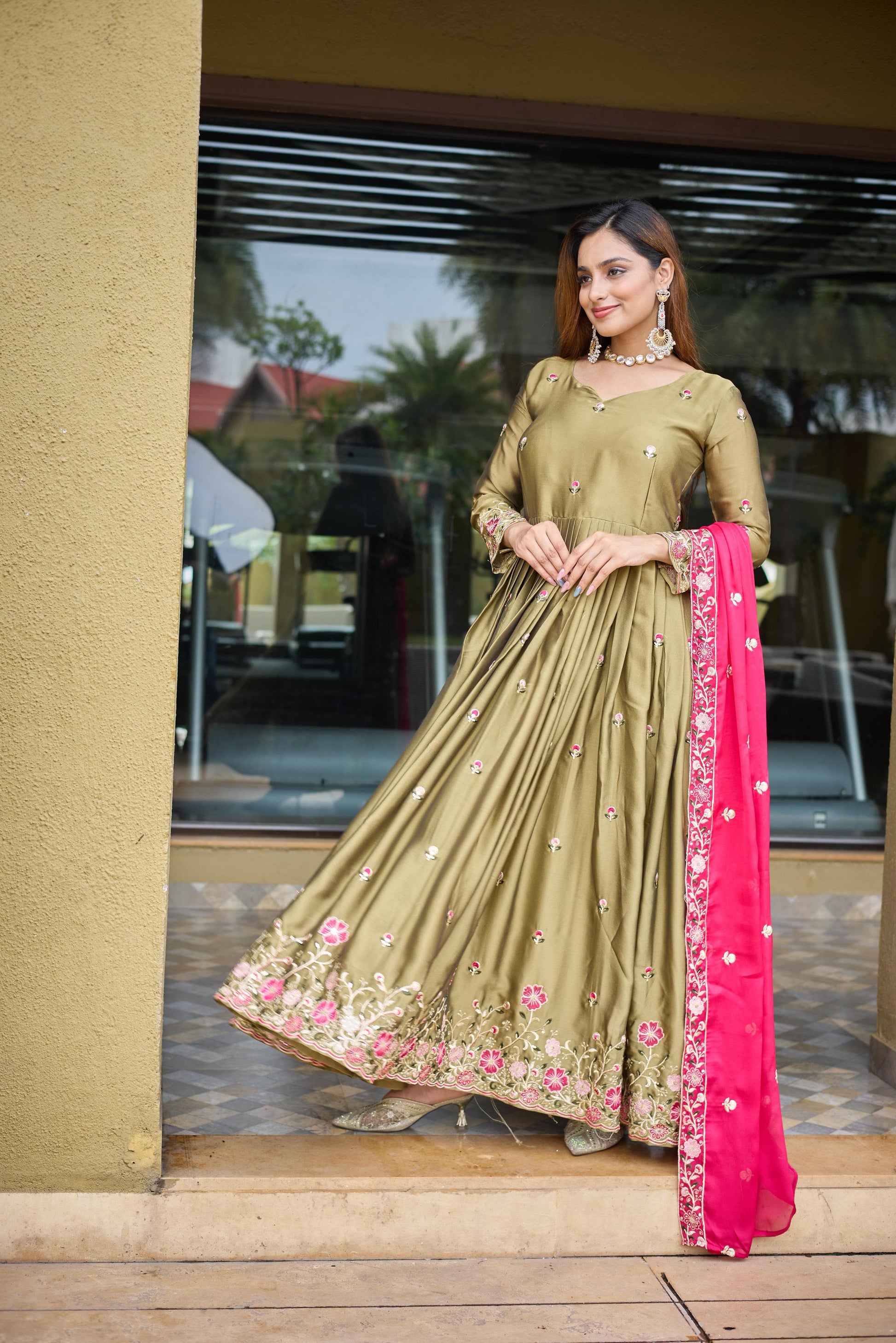 ✨ Premium Real Modelling Gown-Pant-Dupatta Set