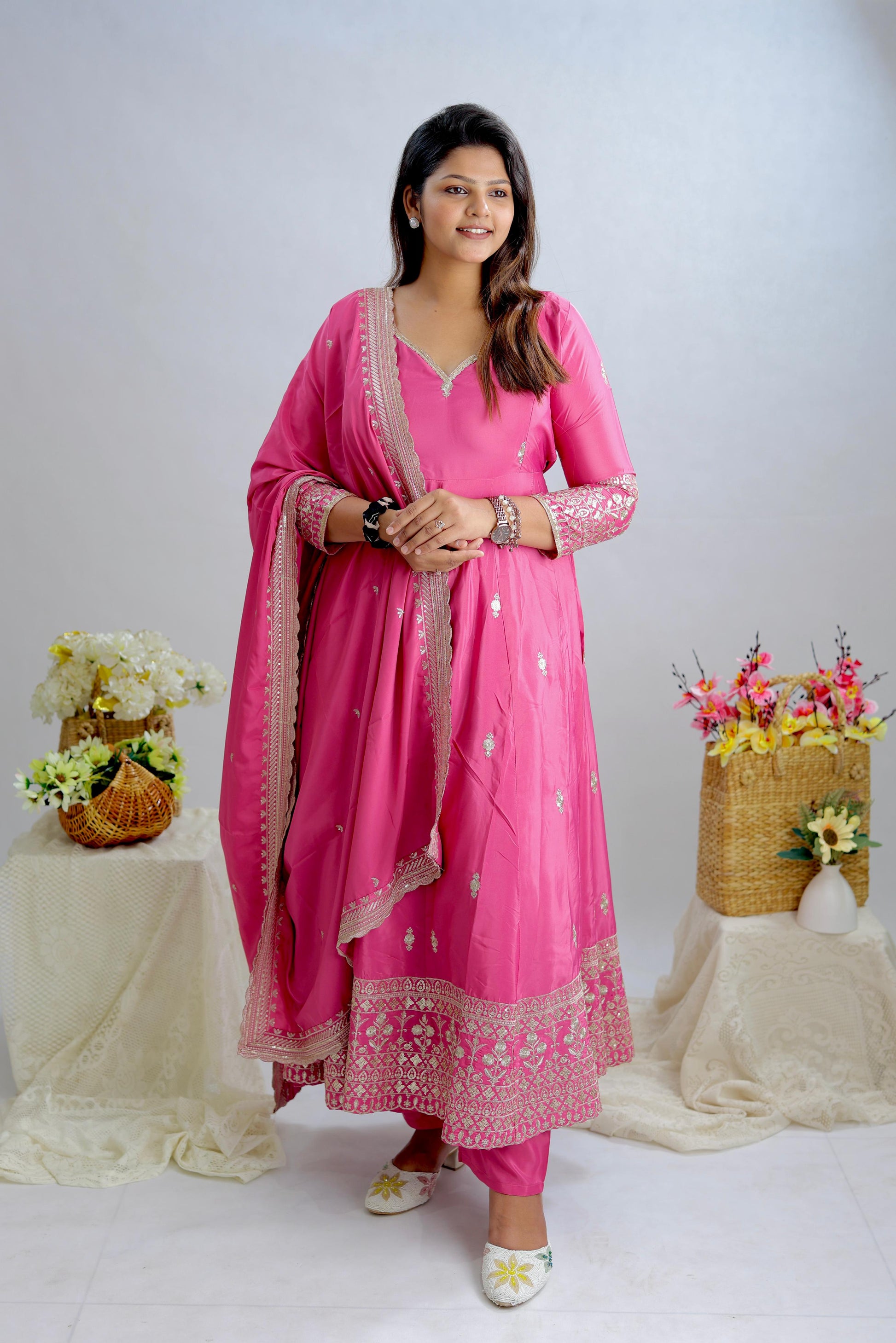 ✨ New Designer Gown-Pant-Dupatta Set