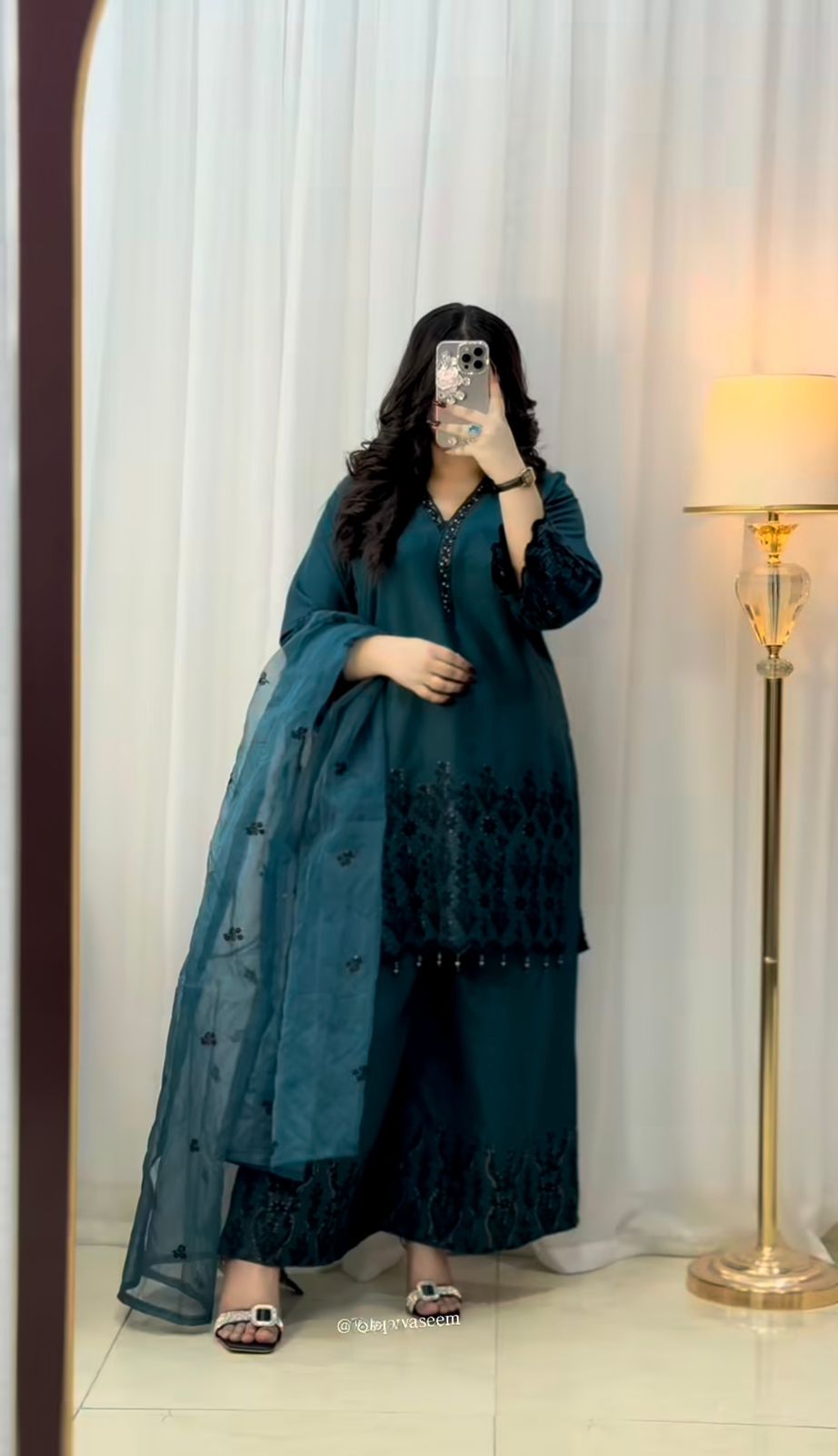 ✨ Designer Vichitra Silk Embroidered Set