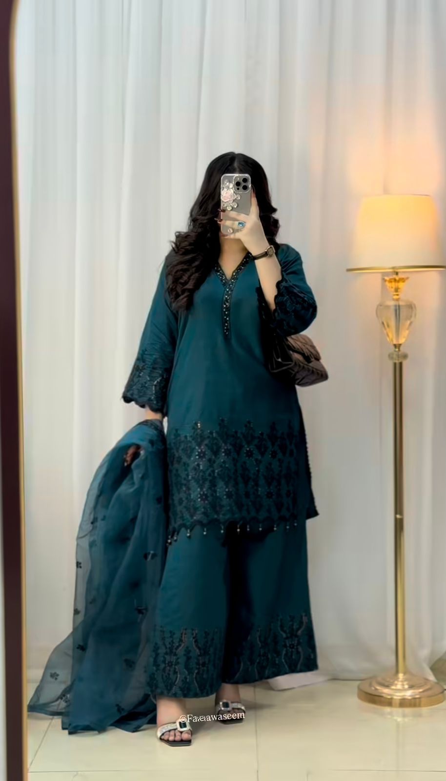 ✨ Designer Vichitra Silk Embroidered Set