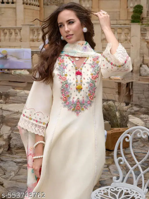 💫 Tasme Elegant Embroidered Kurta Set With Dupatta