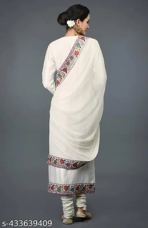 🌸 Elegant Solid Viscose Kurta Set With Dupatta