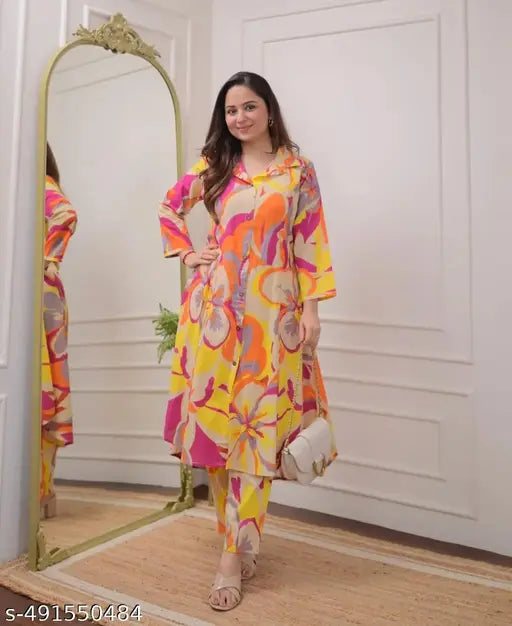 👗 Women’s Printed Comfort Kurta Palazzo Set – Style That Feels Like Home!