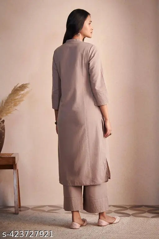 ✨ Elegant Solid Viscose Kurta Set with Dupatta