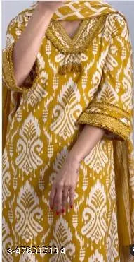 🌸 Women Cotton Printed Kurta Set with Dupatta