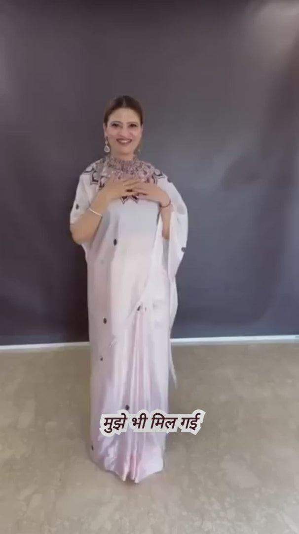 ✨ Satin Silk Printed Kaftan Saree ✨