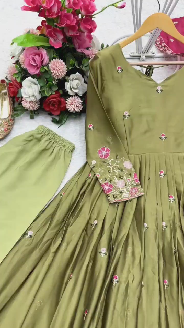 ✨ Premium Real Modelling Gown-Pant-Dupatta Set