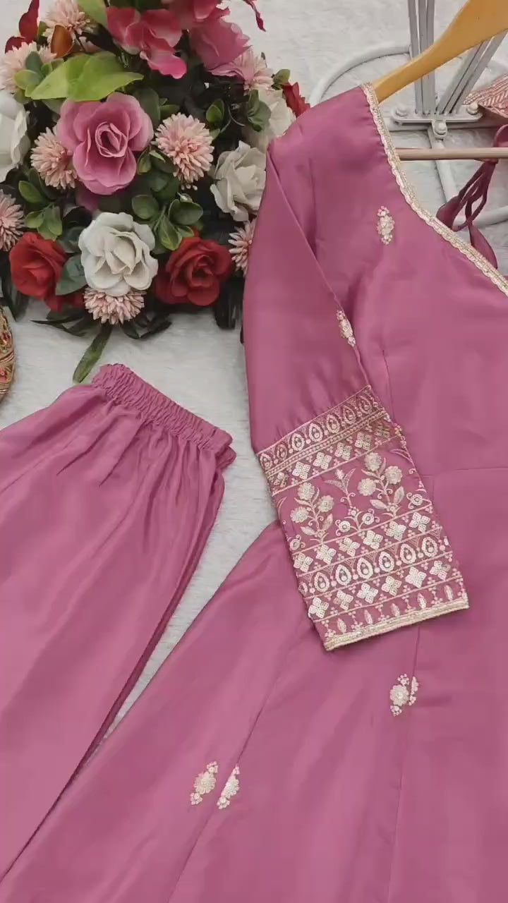 ✨ New Designer Gown-Pant-Dupatta Set