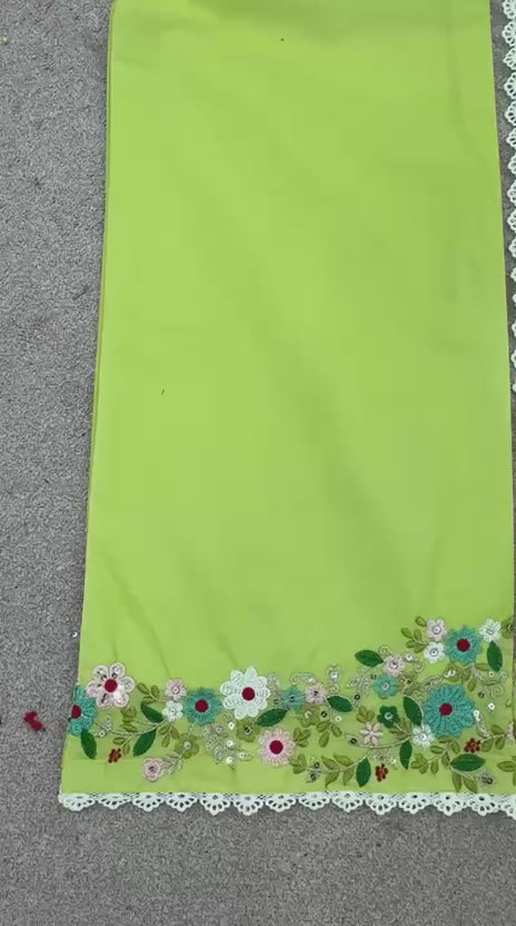 👗✨ New Designer Embroidered Top, Plazzo & Dupatta Set