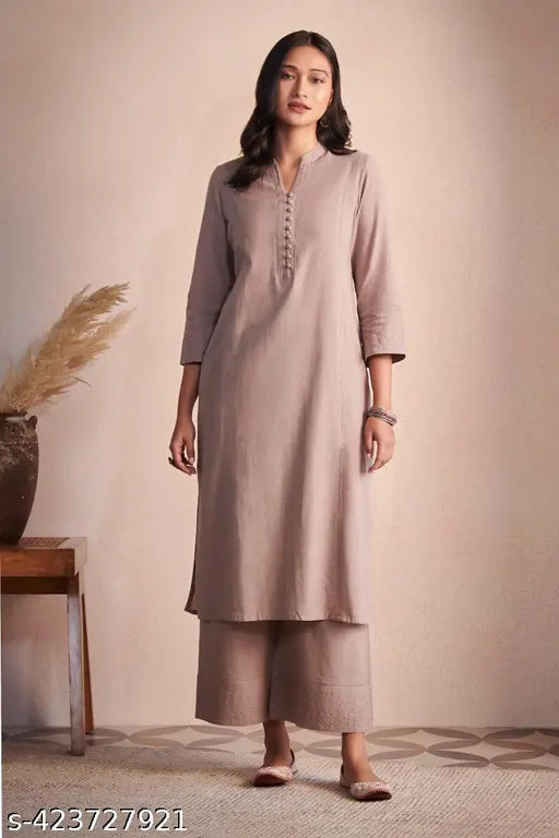 ✨ Elegant Solid Viscose Kurta Set with Dupatta
