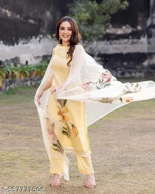🌿 Elegance – Viscose Silk Kurta Set with Dupatta
